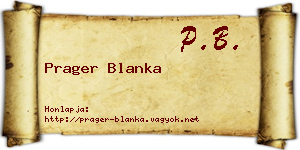 Prager Blanka névjegykártya